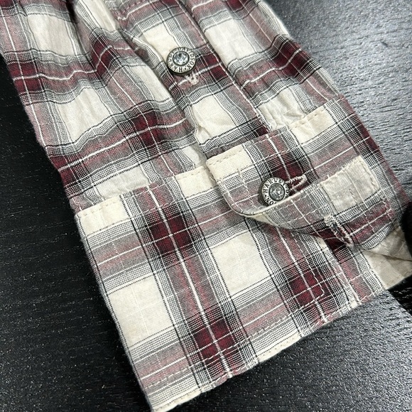 Harley-Davidson Embellished Wing with Raw Edge Applique Plaid Long Sleeve Shirt - Picture 10 of 12